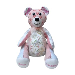 Baby clothes keepsake memory bear