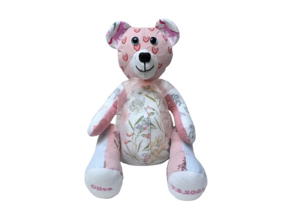 Baby clothes keepsake memory bear