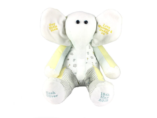 Elephant memory keepsake uk, teddy bear keepsake uk, baby clothes Keepsakes uk