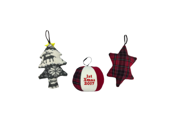 Christmas tree decoration keepsake, Christmas baby clothes keepsakes
