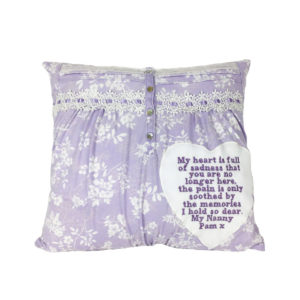 Grandma Memory Cushion, Memory Cushion made from clothes, cushion keepsakes