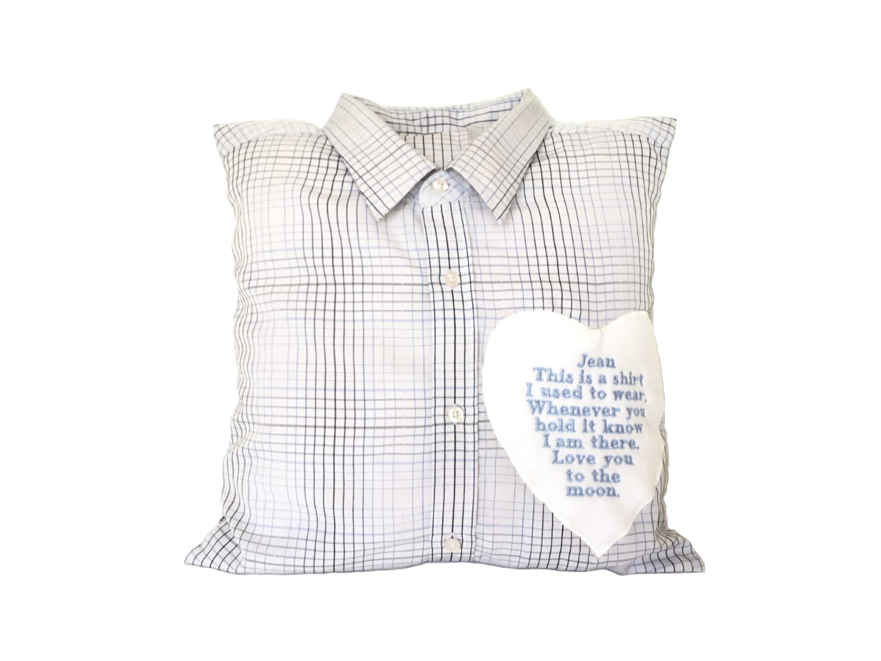 Grandad memory cushion made from shirt