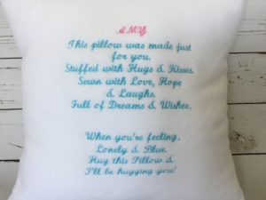 Personalised Handmade Cushion, missing you gift