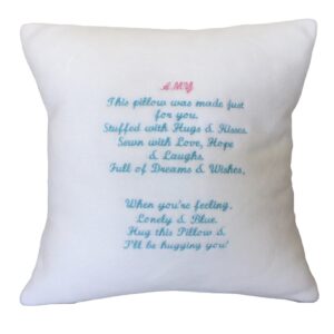 Personalised cushion were you can choose your own message to send to a loved one