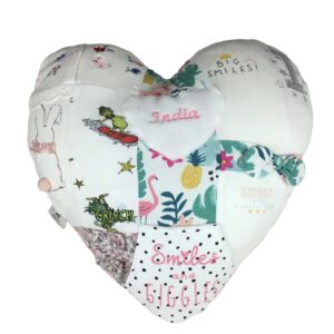 Patchwork Heart Memory Cushion - Image 2