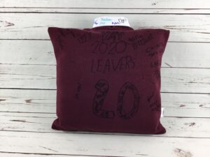 School uniform memory cushion keepsake