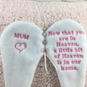 Angel Winged Memory Cushion Keepsake, Handmade Personalised Cushion