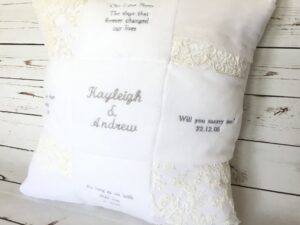Wedding Dress Memory Cushion Keepsake