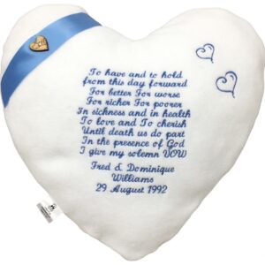 Wedding Vows Heart Cushion - Image 5