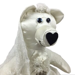 Keepsake Bear created from a vintage wedding dress
