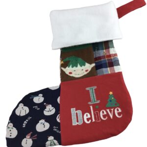 Christmas stocking keepsake created from baby grows