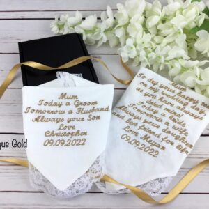 Wedding day handkerchiefs